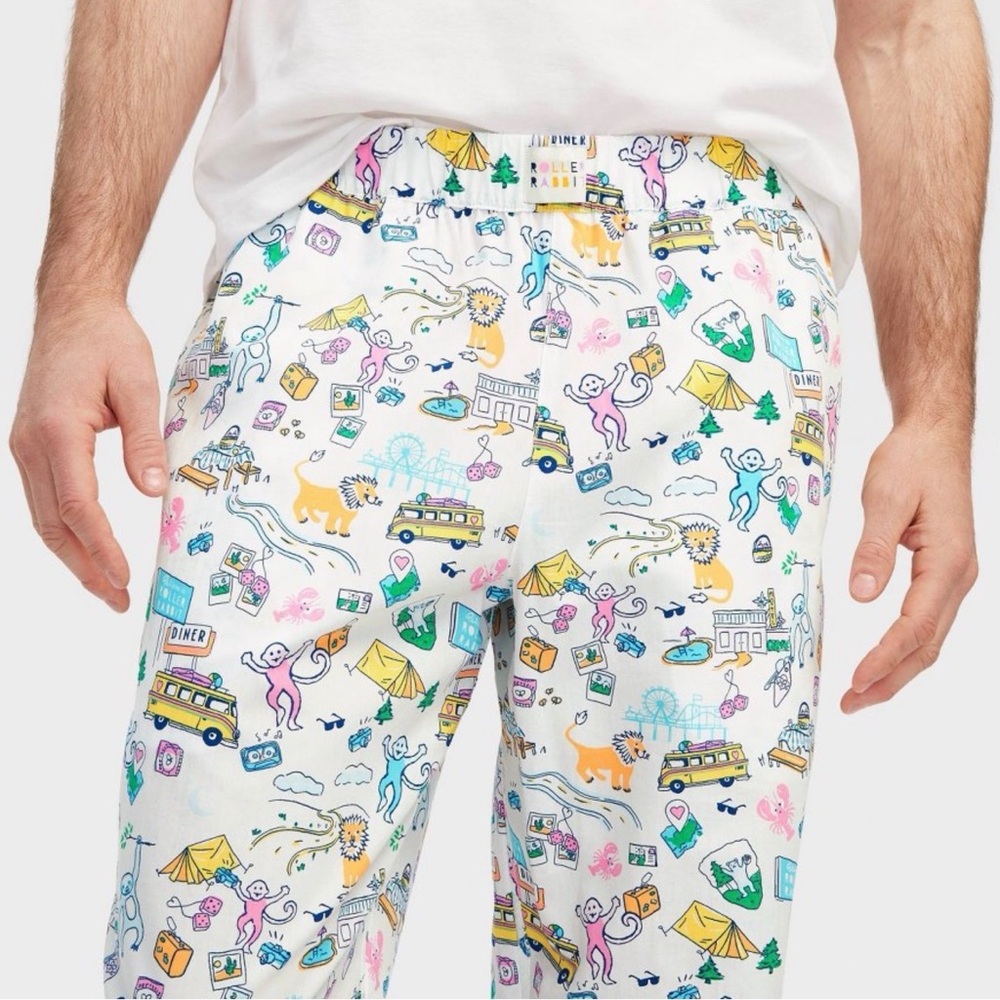 Roller Rabbit White Multicolor Camp-Illustration … - image 1